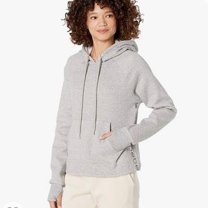 BEBE SPORT Sequin Stripe Sparkly Hoodie Heather Sz L